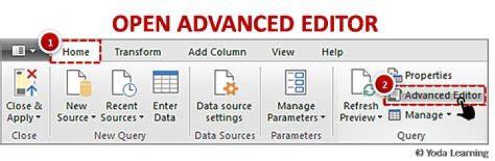 How do I use advanced editor in power bi?