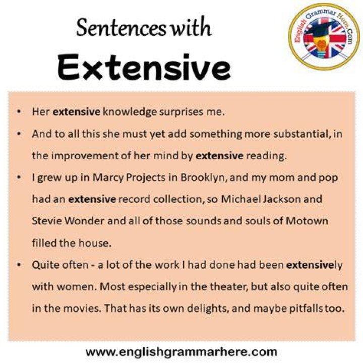 What does extensive work mean?